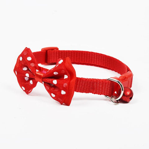Mejor Pets Dog Adjustable Polyester Collars Pet Collars With Bowknot Bells