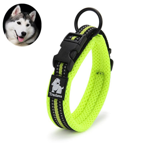 Truelove Adjustable Nylon Dog Collars Mesh Padded Reflective Collar Pet