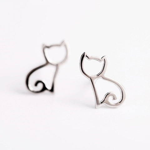 Mejor Pets Cute Tiny Symmetry Cat Stud Earrings