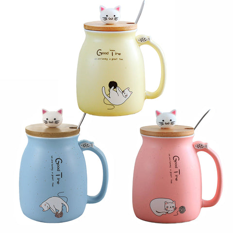 Mejor Pets Color Cat heat-resistant Mug cartoon with lid