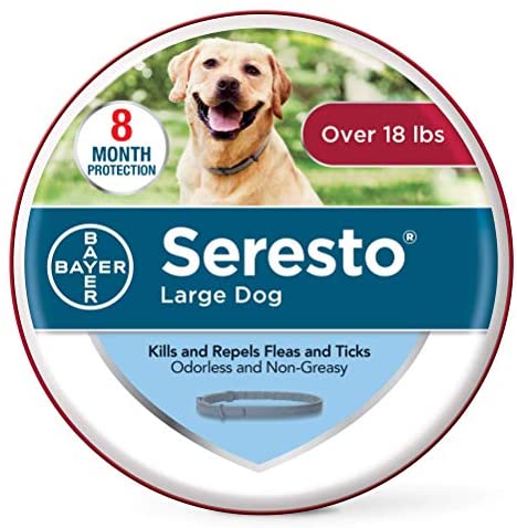 Seresto Flea and Tick Collar for Dogs, 8-Month Tick and Flea Control for Dogs Over 18 Lbs : Pet Flea And Tick Collars : Pet Supplies