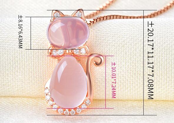 Mejor Pets Pet Cat Quartz Pink Opal Jewelry Necklace