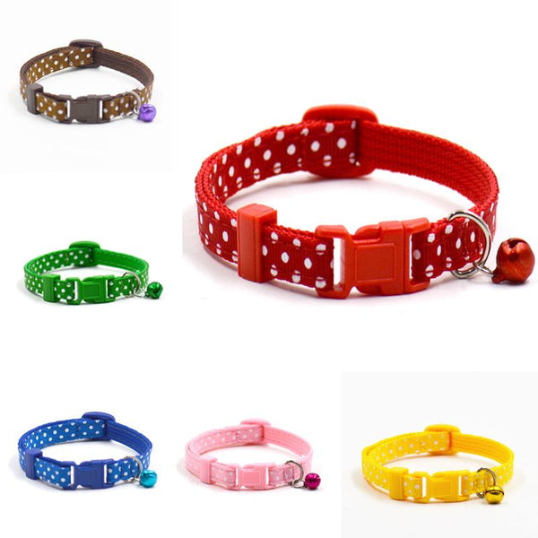 Sale 1Pc New Adjustable Dot Printed Little Dog Collars Cat Puppy Pets Supplies