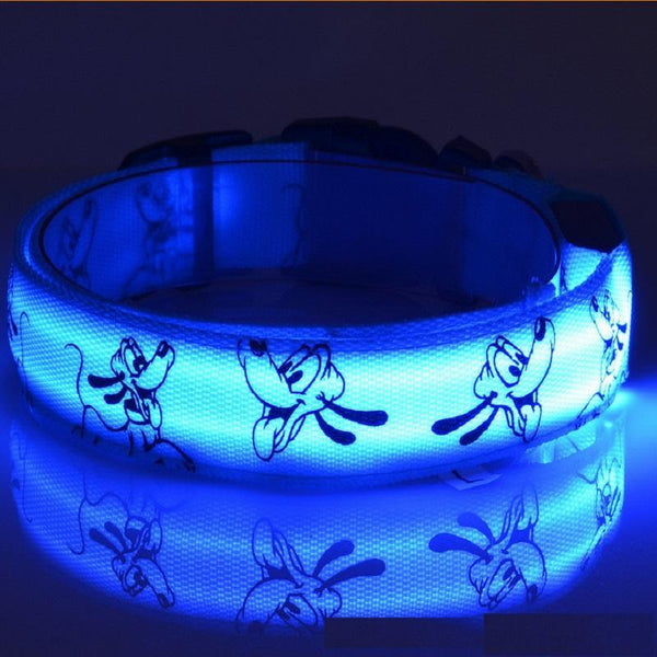 Mejor Pets Night Glowing LED Dog Collar Nylon Flash Safety Luminous