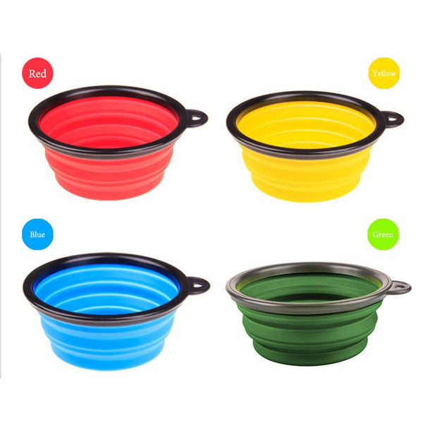 Mejor Pets Collapsible foldable silicone dog bowl candy color outdoor travel portable.