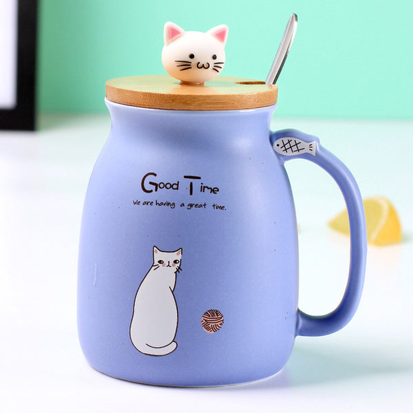 Mejor Pets Color Cat heat-resistant Mug cartoon with lid