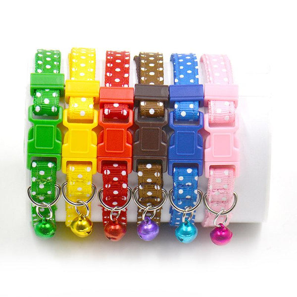 Sale 1Pc New Adjustable Dot Printed Little Dog Collars Cat Puppy Pets Supplies