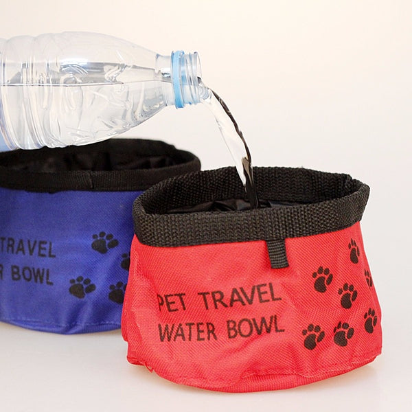 Mejor Pets Portable Pet Dogs Cat Canvas Folding Travel Bowl