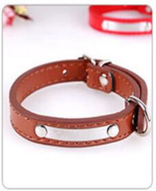 Mejor Pets Leather Engraved Dog Collar Custom Puppy Cat Pet Collars ID