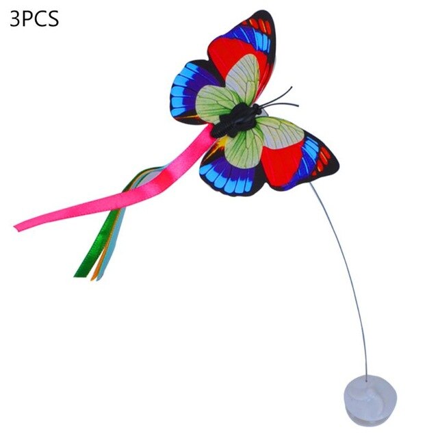 Mejor Pets Toy 3Pcs Electric Flutter Rotating Butterfly Refills Cat Teaser Toy Replacement Part