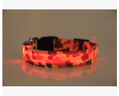 Mejor Pets Nylon LED Camouflage Pet Dog Collar Night Safety Glow Flashing Cat Collar