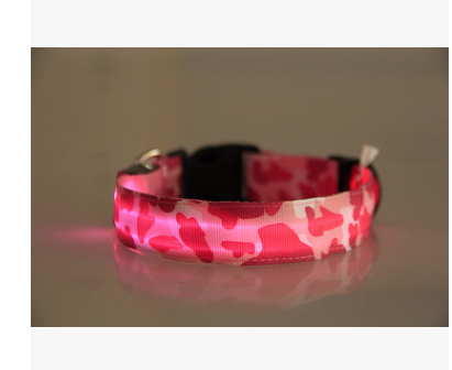 Mejor Pets Nylon LED Camouflage Pet Dog Collar Night Safety Glow Flashing Cat Collar