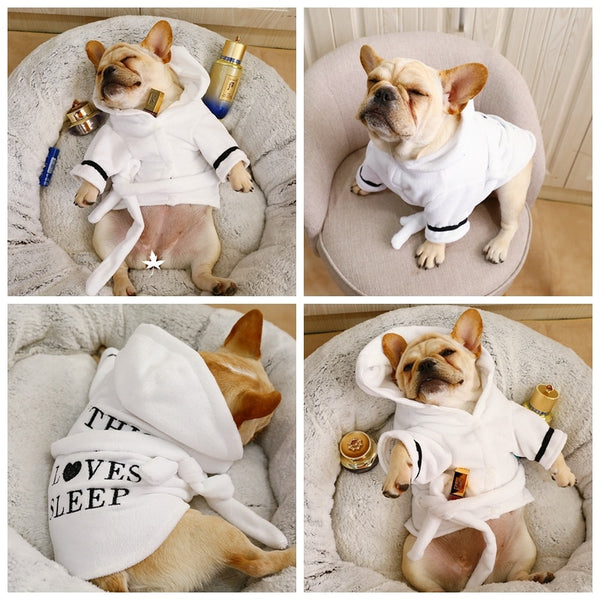 Mejor Pets Luxury Silk Dog Pajamas Bathrobe Cute Indoor Soft Pet Comfort Costumes XS XL