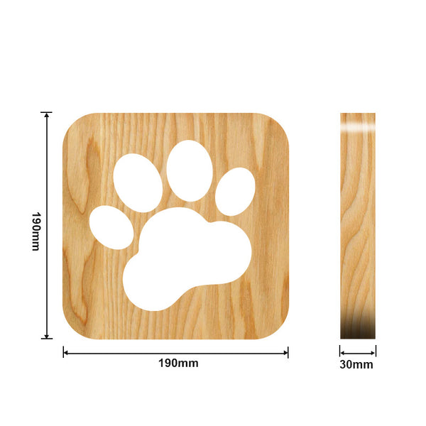 Mejor Pets Wooden Dog Paw Cat Animal Night Light