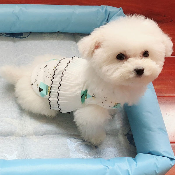 Mejor Pets Spring Pet Summer Clothes for Dogs Puppy Cartoon Printing Lace Cute Pet Vest Tshirt.