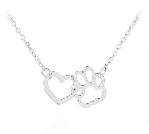 Paw Print in Heart Necklace