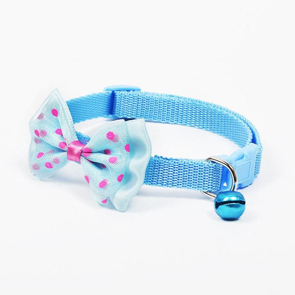 Mejor Pets Dog Adjustable Polyester Collars Pet Collars With Bowknot Bells