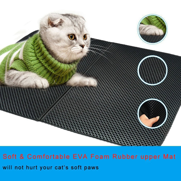 Mejor Pets Waterproof Pet Cat Litter Mat EVA Double Layer Cat Litter Trapping Pet Litter Cat Mat