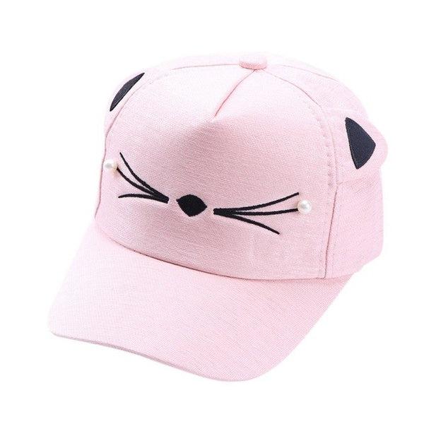 One Size Hat Embroidered Cat Toddler Baby Baseball Caps Kids