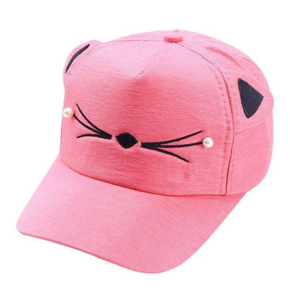 One Size Hat Embroidered Cat Toddler Baby Baseball Caps Kids