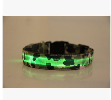Mejor Pets Nylon LED Camouflage Pet Dog Collar Night Safety Glow Flashing Cat Collar