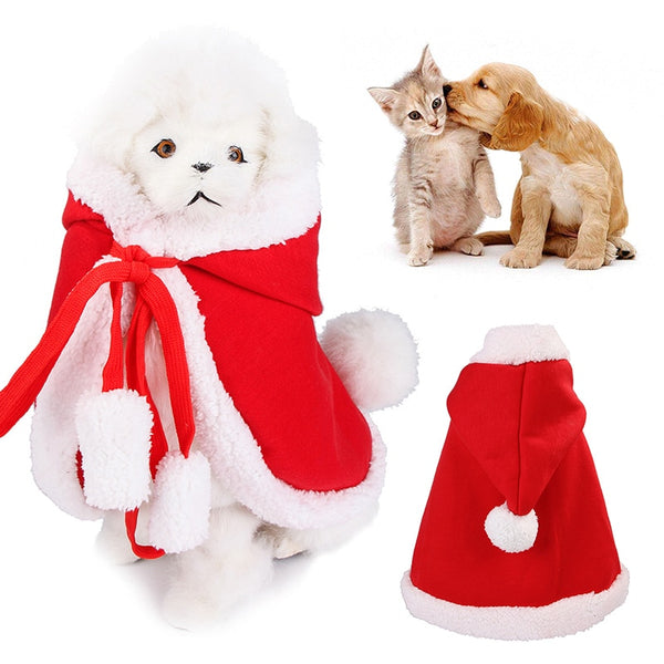 Mejor Pets Christmas Hooded Cloak Cute Cats Dogs