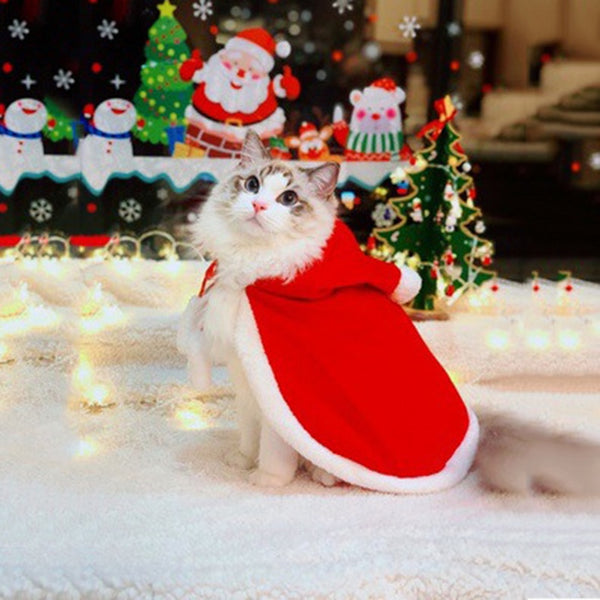 Mejor Pets Christmas Hooded Cloak Cute Cats Dogs