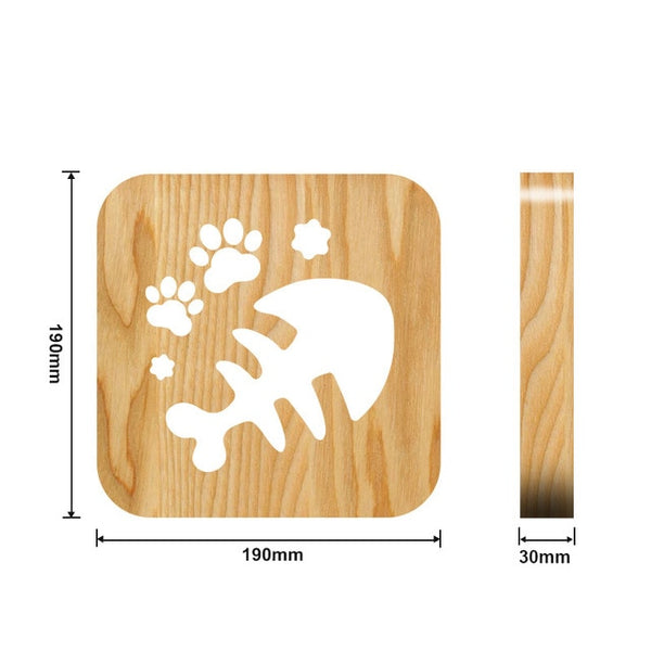 Mejor Pets Wooden Dog Paw Cat Animal Night Light