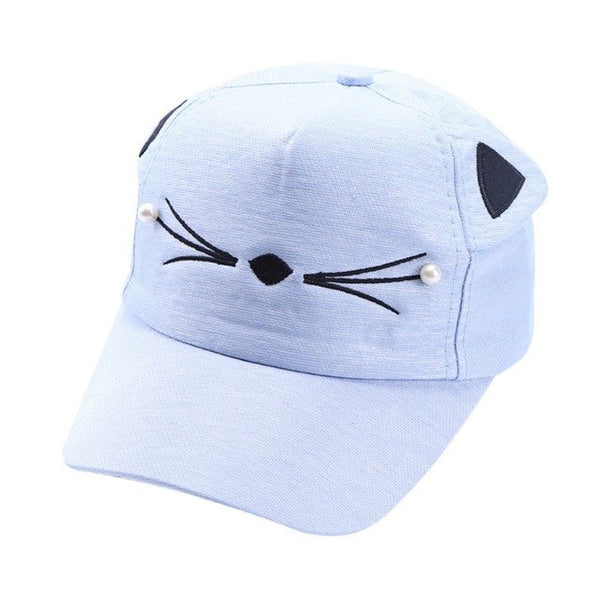 One Size Hat Embroidered Cat Toddler Baby Baseball Caps Kids