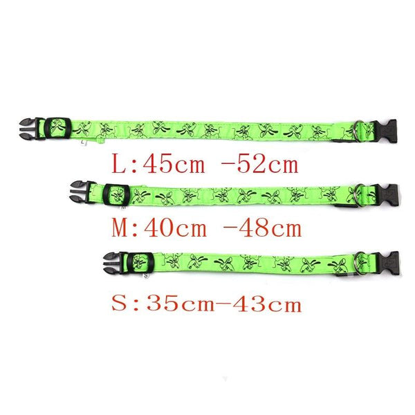 Mejor Pets Night Glowing LED Dog Collar Nylon Flash Safety Luminous