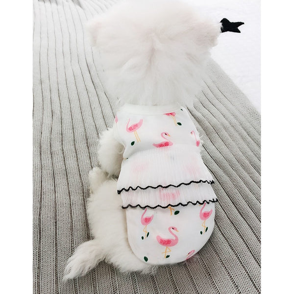 Mejor Pets Spring Pet Summer Clothes for Dogs Puppy Cartoon Printing Lace Cute Pet Vest Tshirt.