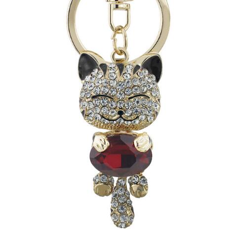 Mejor Pets Smile Cat Crystal Rhinestone Keyrings Key Chains