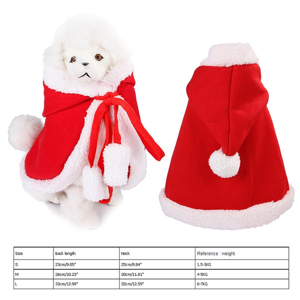 Mejor Pets Christmas Hooded Cloak Cute Cats Dogs