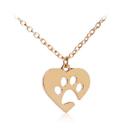 Paw Print in Heart Necklace