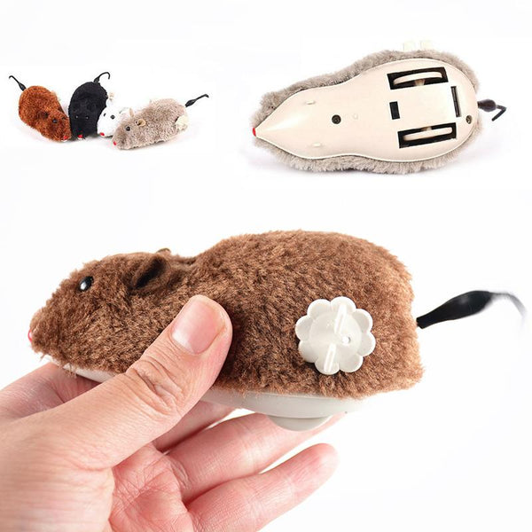 Mejor Pets Hot Creative Funny Clockwork Spring Power Plush Mouse Toy Cat Dog Playing Toy.
