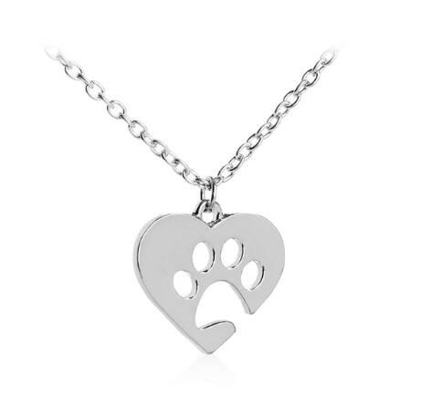 Paw Print in Heart Necklace