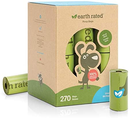 Earth Rated Dog Poop Bags, 270 Extra Thick and Strong Poop Bags for Dogs, Guaranteed Leak-proof!