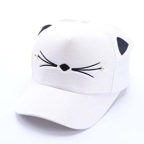 One Size Hat Embroidered Cat Toddler Baby Baseball Caps Kids