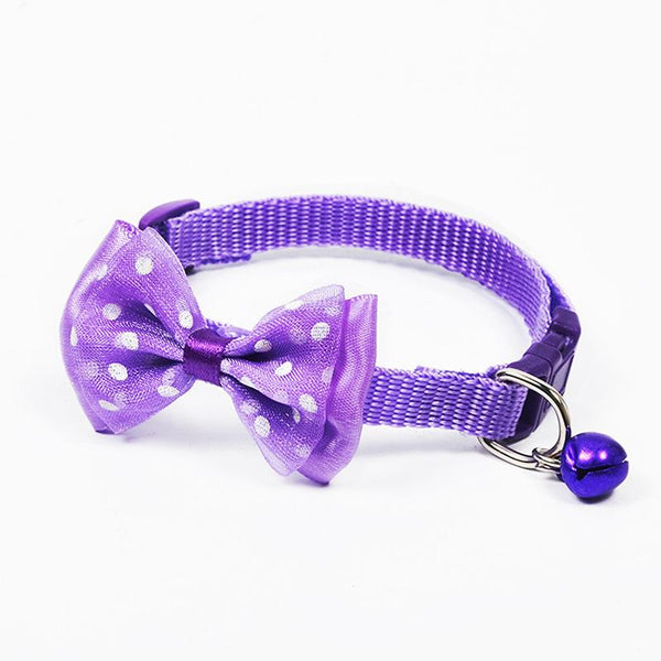 Mejor Pets Dog Adjustable Polyester Collars Pet Collars With Bowknot Bells