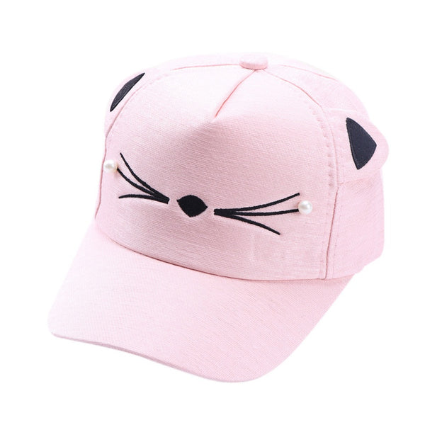 One Size Hat Embroidered Cat Toddler Baby Baseball Caps Kids