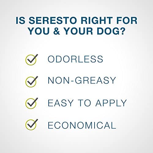 Seresto Flea and Tick Collar for Dogs, 8-Month Tick and Flea Control for Dogs Over 18 Lbs : Pet Flea And Tick Collars : Pet Supplies