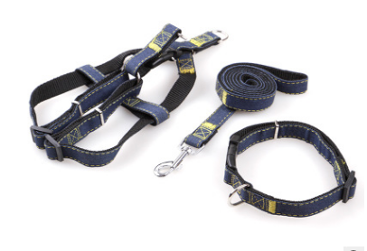S L XL Colorful Jean Denim Leash Harness Dog Collar Chain Cat rope belt adjustable collar dogs