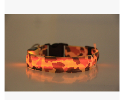 Mejor Pets Nylon LED Camouflage Pet Dog Collar Night Safety Glow Flashing Cat Collar
