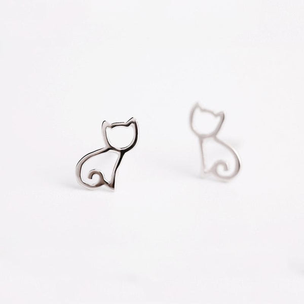 Mejor Pets Cute Tiny Symmetry Cat Stud Earrings
