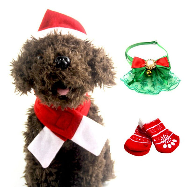 Mejor Pets Pet Dog Christmas Set Dog Cat Cap