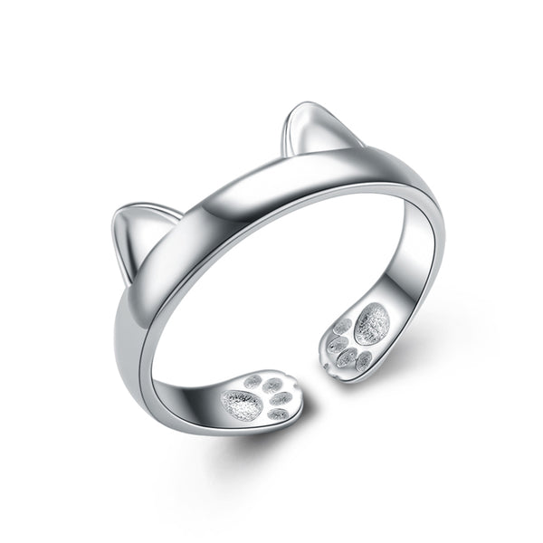 Mejor Pets Silver Cat Ear Ring