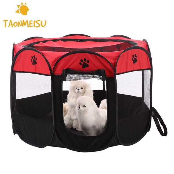Mejor Pets Dog or Cat 8-side Foldable Pet tent Dog House Cage Dog Cat Tent Playpen Puppy Kennel
