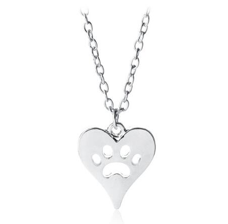 Paw Print in Heart Necklace