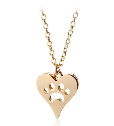 Paw Print in Heart Necklace