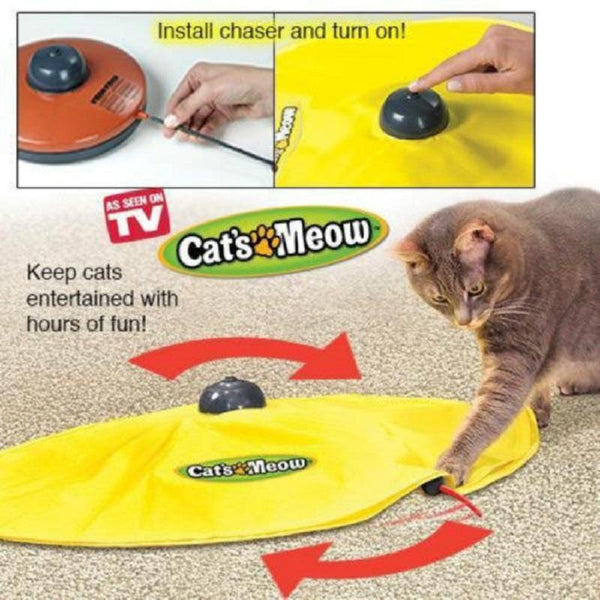 Mejor Pets Cat Toys 4 Speeds Cat Toy Undercover Mouse Fabric Cat's Meow Interactive Electronic Toy